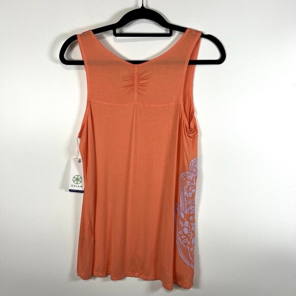 Gaiam Yoga Hamsa Tank Top NWT Women’s Size Medium Coral Athletic - Picture 7 of 9